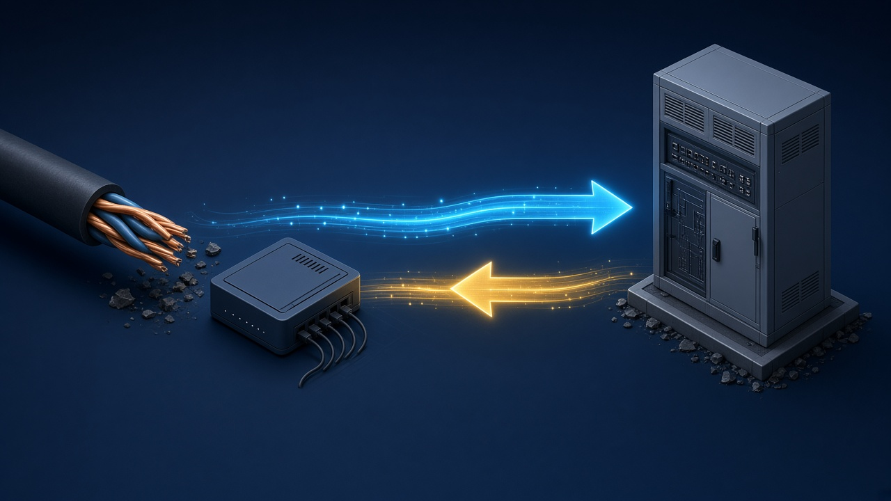 Illustration explaining Symmetric Digital Subscriber Line (SDSL)