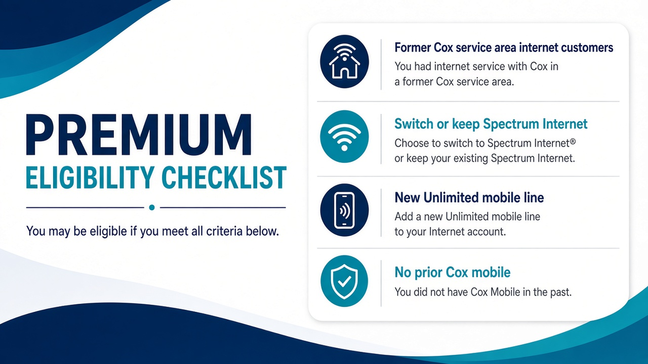 Flowchart for qualifying for Spectrum free mobile year in former Cox areas